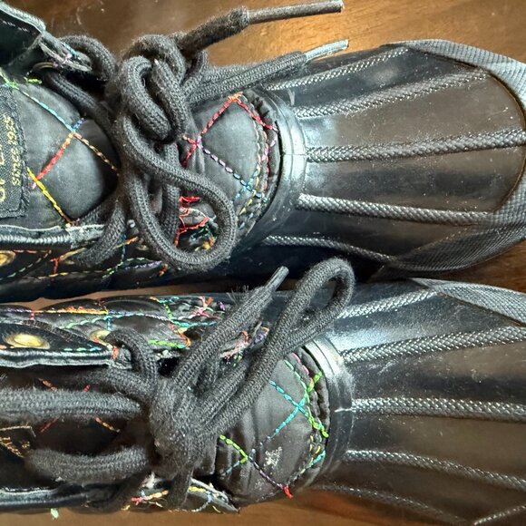 Sperry Port Lace Up Duck Boots Rainbow/Black - Toddler Size 11M - Picture 2 of 8